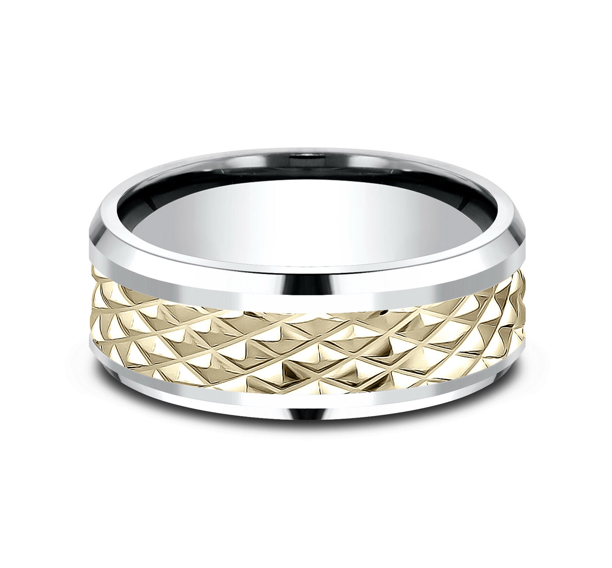 THE LUXOR 7mm 14K White/Yellow Benchmark men's wedding band