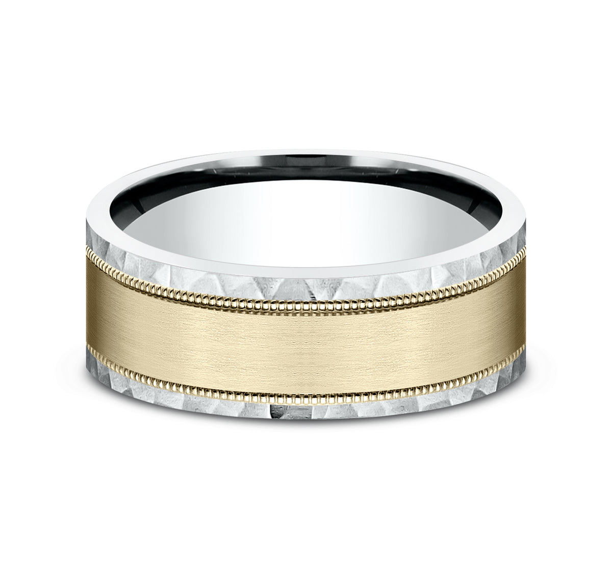 THE DENVER 7mm 14K White/Yellow Benchmark men's wedding band