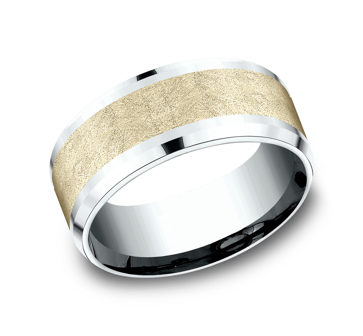 THE KNIGHT 7mm 14K White/Yellow Benchmark men's wedding band