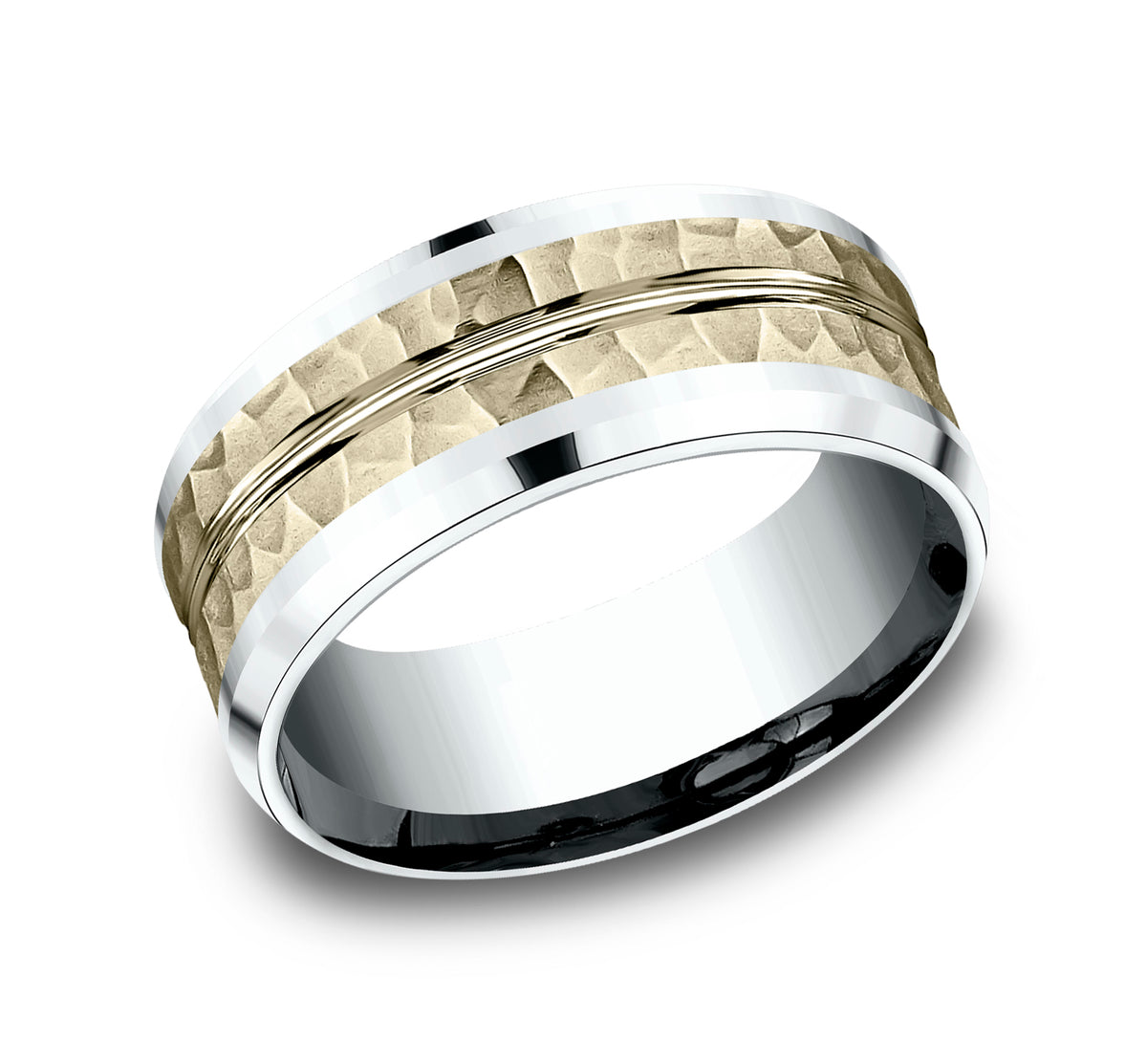 THE RIDLEY 7mm 14K White/Yellow Benchmark men's wedding band