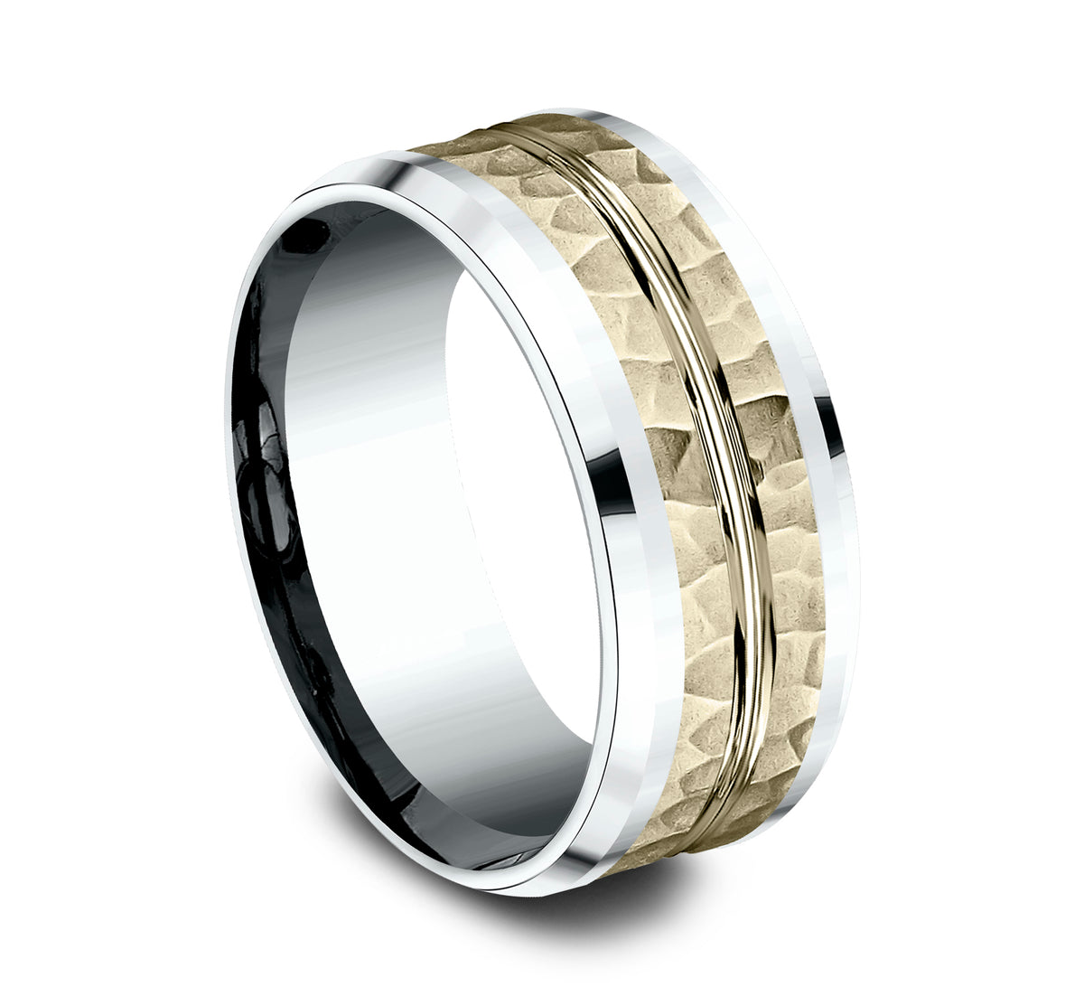 THE RIDLEY 7mm 14K White/Yellow Benchmark men's wedding band