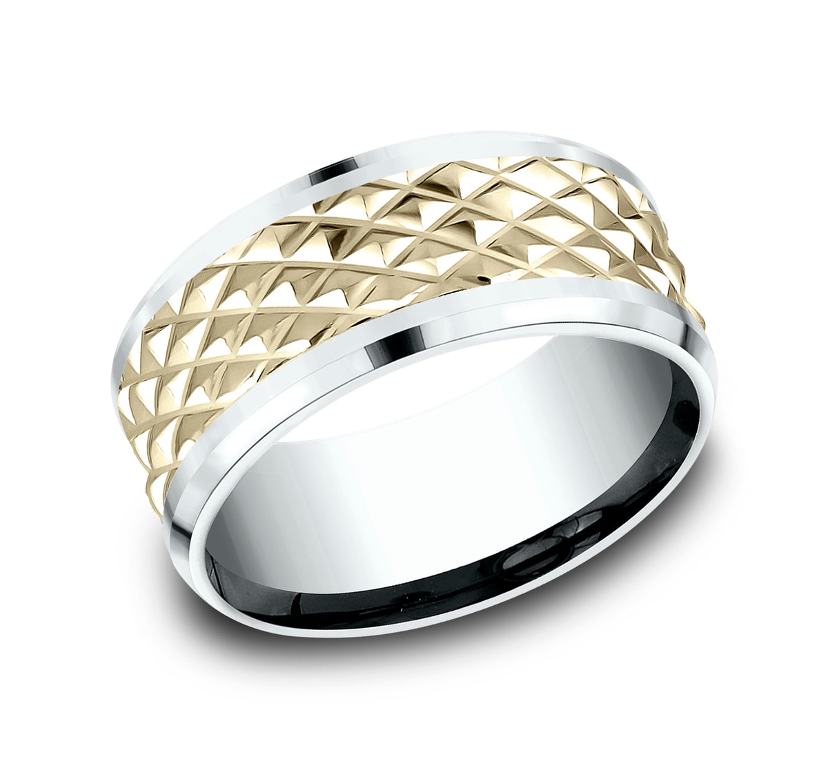 THE LUXOR 7mm 14K White/Yellow Benchmark men's wedding band