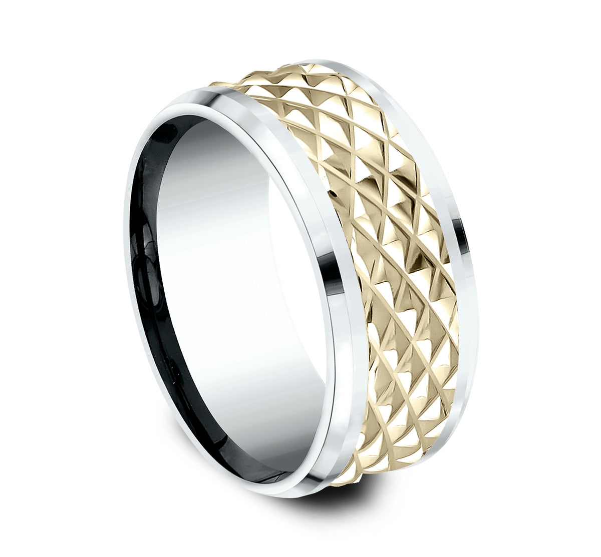 THE LUXOR 7mm 14K White/Yellow Benchmark men's wedding band