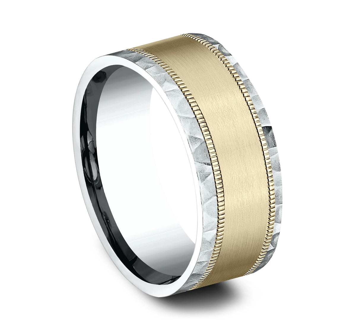 THE DENVER 7mm 14K White/Yellow Benchmark men's wedding band