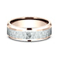 THE TURNER 7mm 14K Rose/White Benchmark men's wedding band