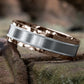 THE DENVER 7mm 14K Rose/White Benchmark men's wedding band