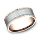 THE DENVER 7mm 14K Rose/White Benchmark men's wedding band