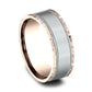 THE DENVER 7mm 14K Rose/White Benchmark men's wedding band