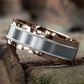 THE DENVER 7mm 14K Rose/White Benchmark men's wedding band