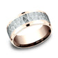 THE TURNER 7mm 14K Rose/White Benchmark men's wedding band