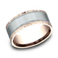 THE DENVER 7mm 14K Rose/White Benchmark men's wedding band