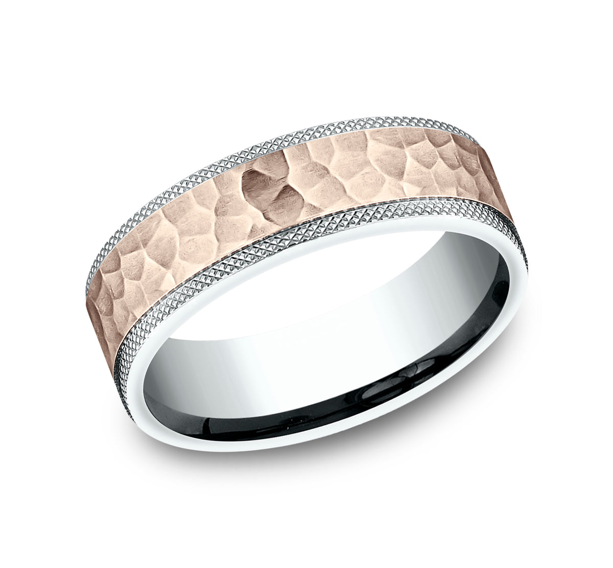 THE GRIFFIN 7mm 14K White/Rose Benchmark men's wedding band