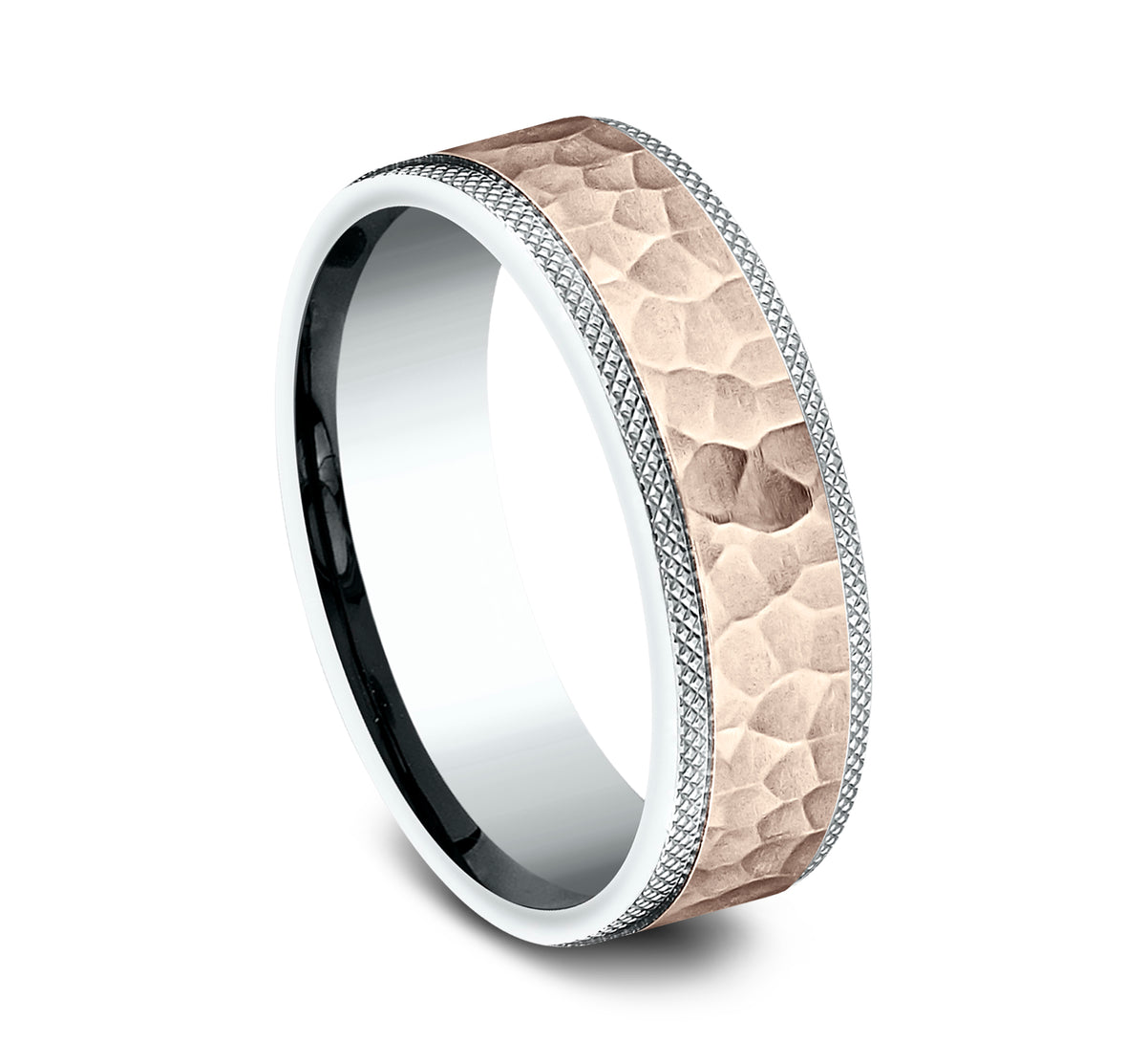 THE GRIFFIN 7mm 14K White/Rose Benchmark men's wedding band