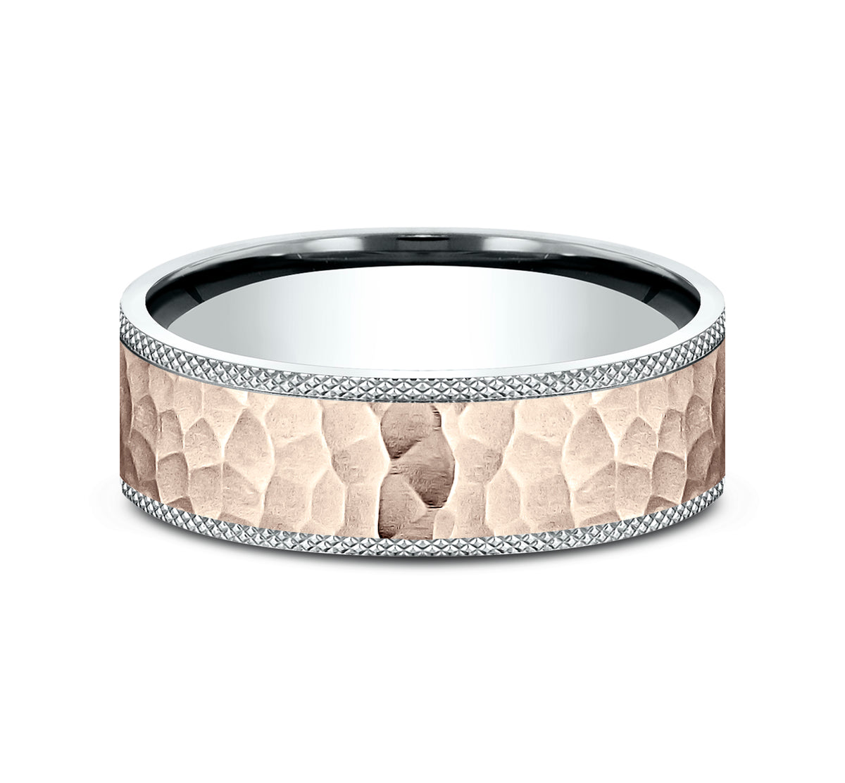 THE GRIFFIN 7mm 14K White/Rose Benchmark men's wedding band