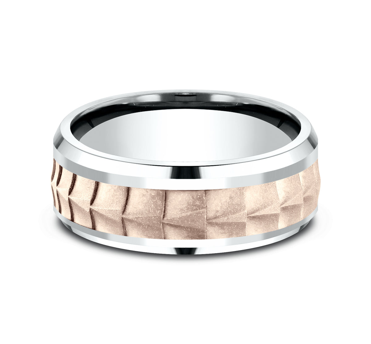 THE DUNDEE 7mm 14K White/Rose Benchmark men's wedding band