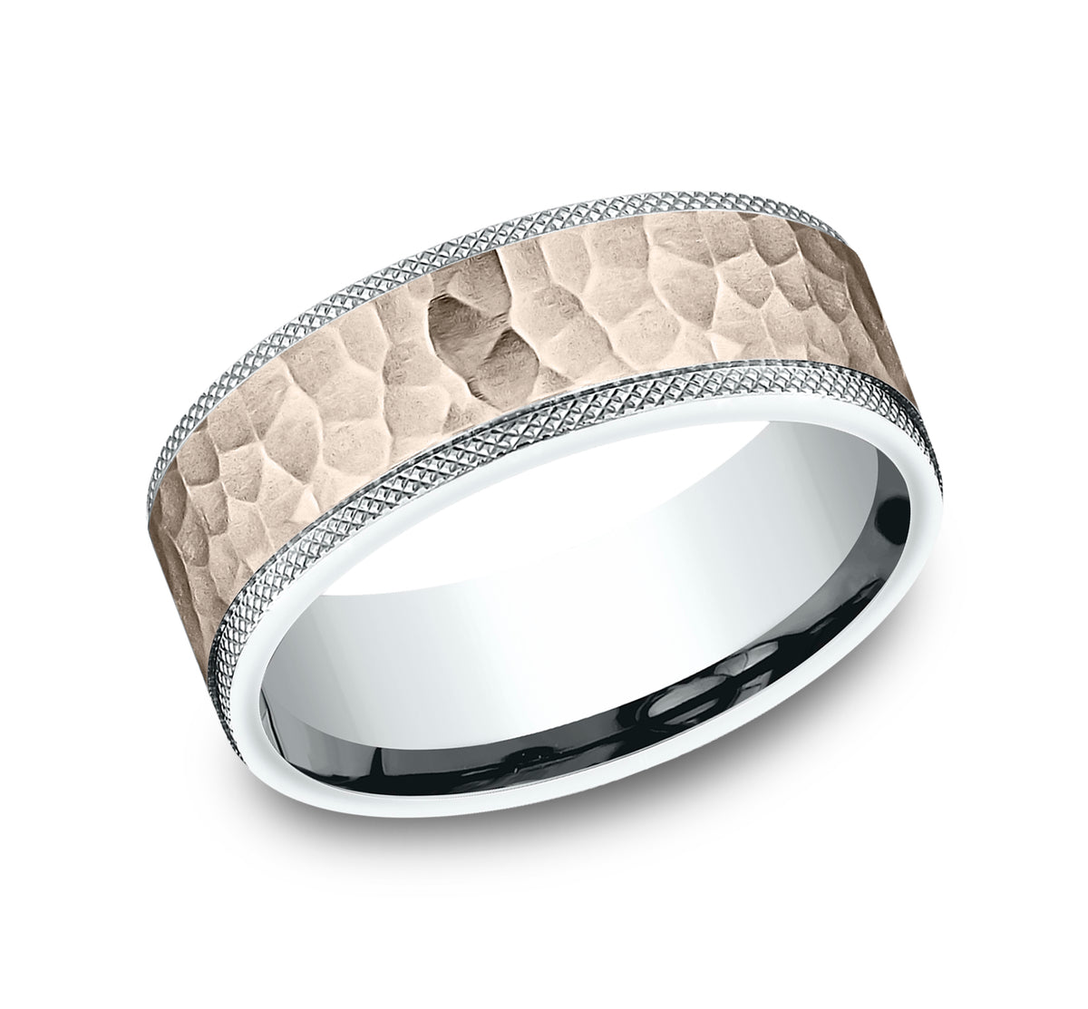THE GRIFFIN 7mm 14K White/Rose Benchmark men's wedding band