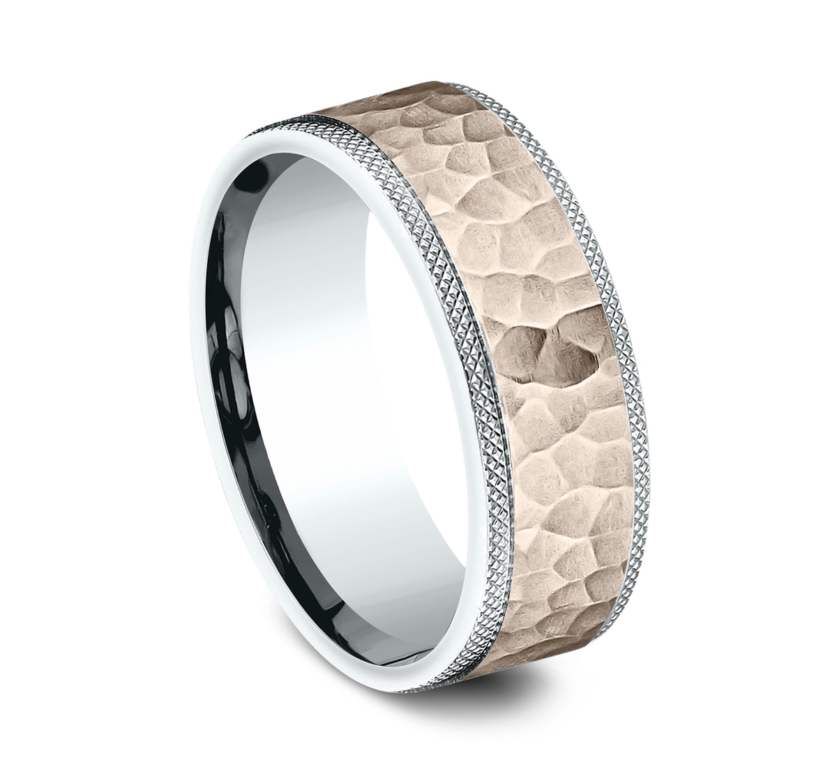 THE GRIFFIN 7mm 14K White/Rose Benchmark men's wedding band