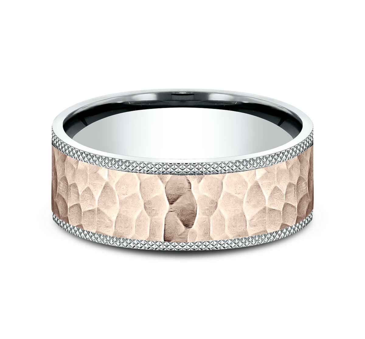 THE GRIFFIN 7mm 14K White/Rose Benchmark men's wedding band
