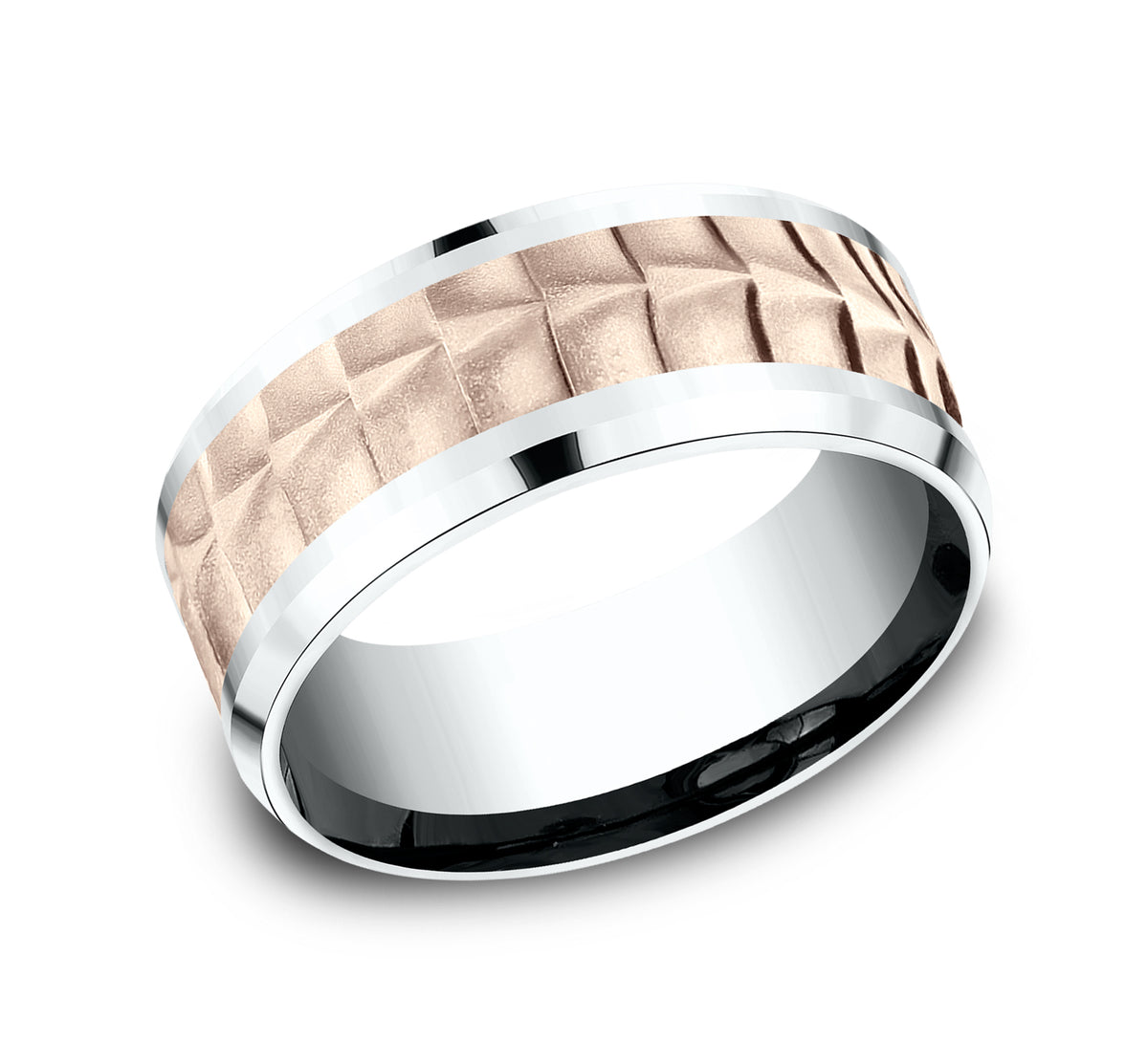 THE DUNDEE 7mm 14K White/Rose Benchmark men's wedding band