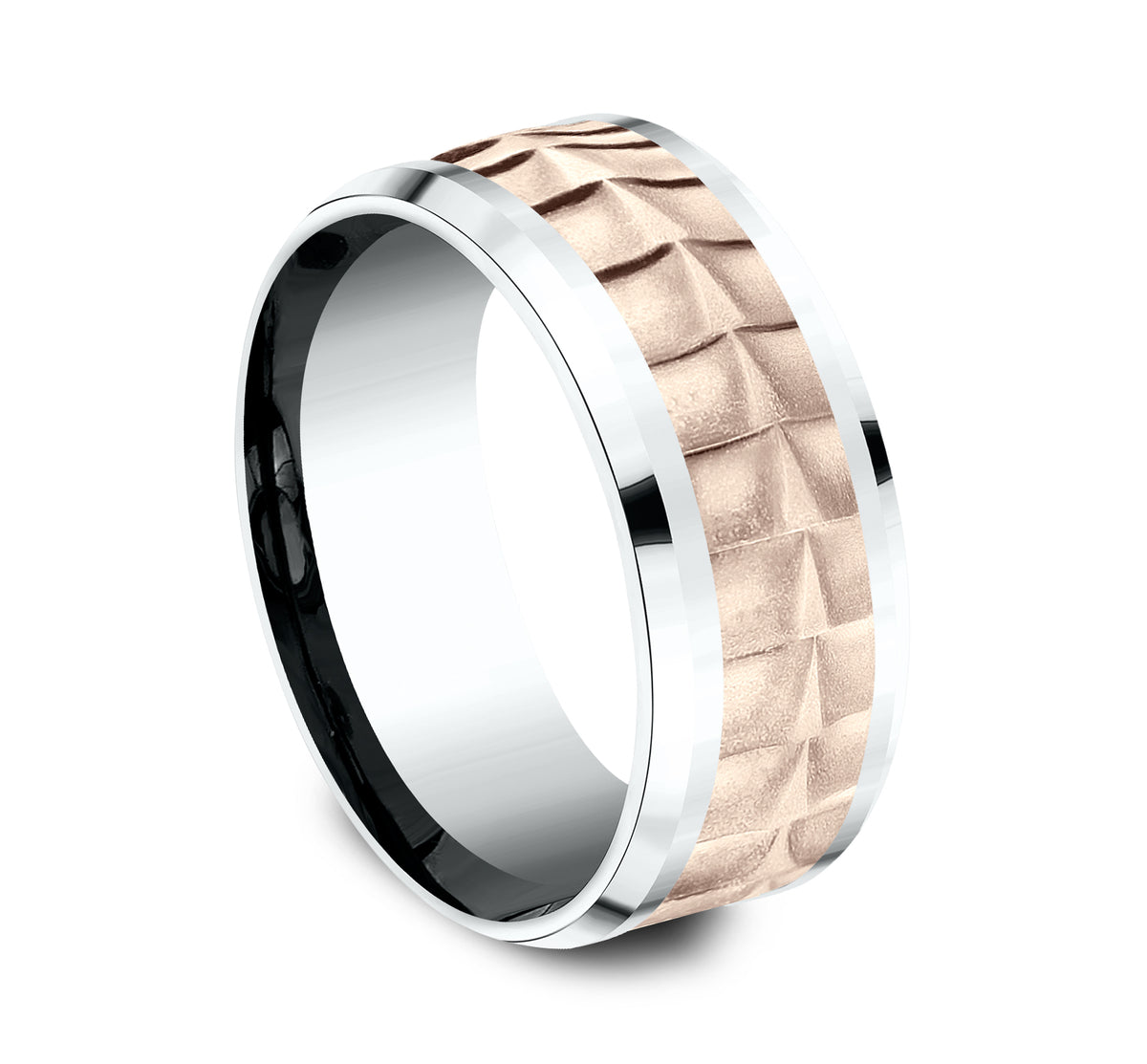 THE DUNDEE 7mm 14K White/Rose Benchmark men's wedding band