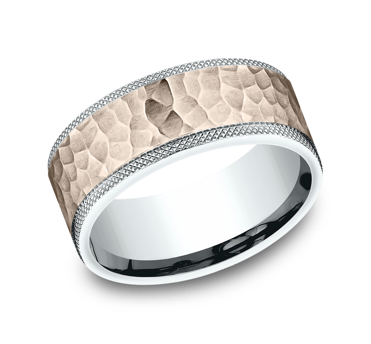 THE GRIFFIN 7mm 14K White/Rose Benchmark men's wedding band