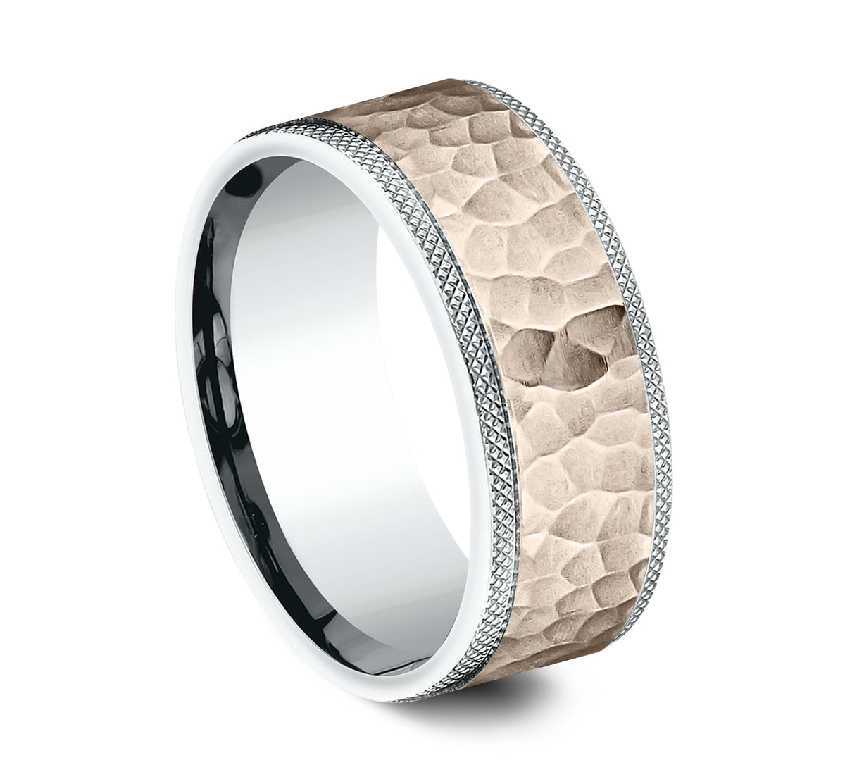THE GRIFFIN 7mm 14K White/Rose Benchmark men's wedding band