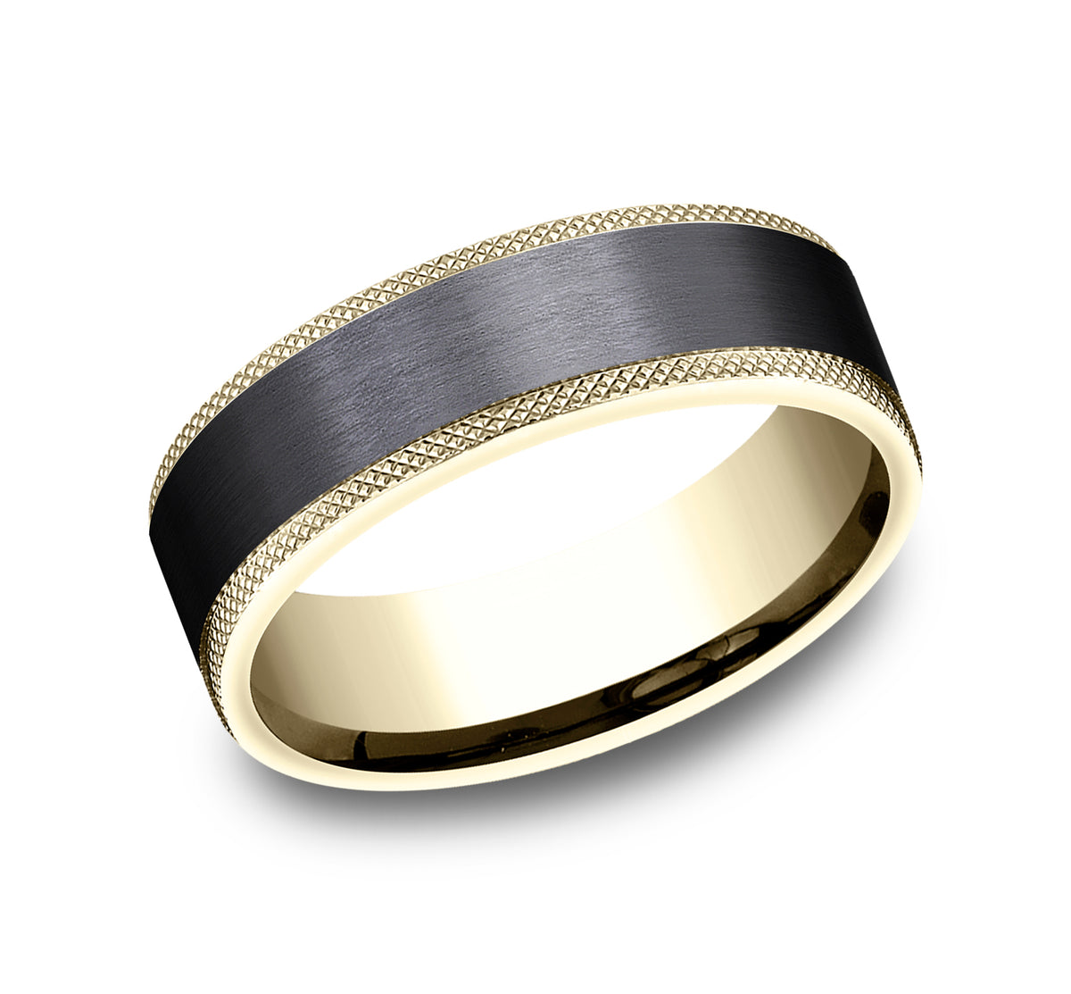 THE ROGUE 9mm 14K Yellow/Black Titanium Benchmark men's wedding band