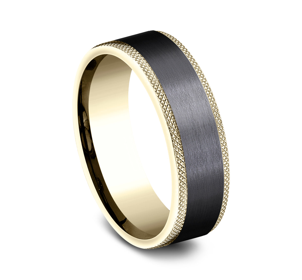THE ROGUE 9mm 14K Yellow/Black Titanium Benchmark men's wedding band