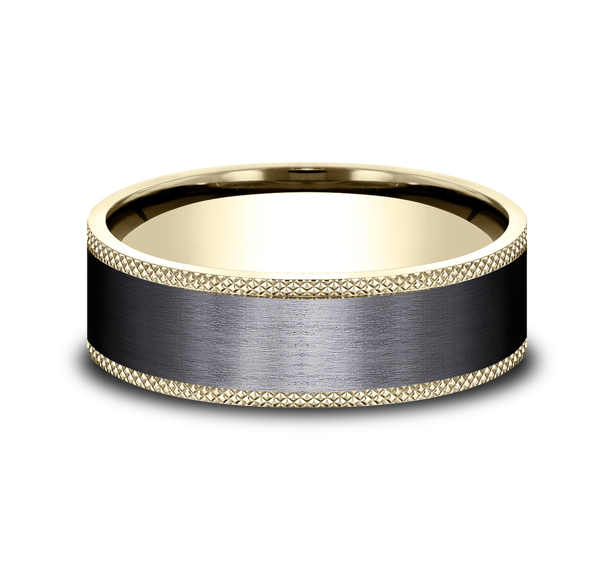 THE ROGUE 9mm 14K Yellow/Black Titanium Benchmark men's wedding band