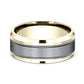 THE PROFESSOR 8mm 14K Yellow/Tantalum Grey Benchmark men's wedding band