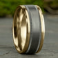 THE PROFESSOR 8mm 14K Yellow/Tantalum Grey Benchmark men's wedding band