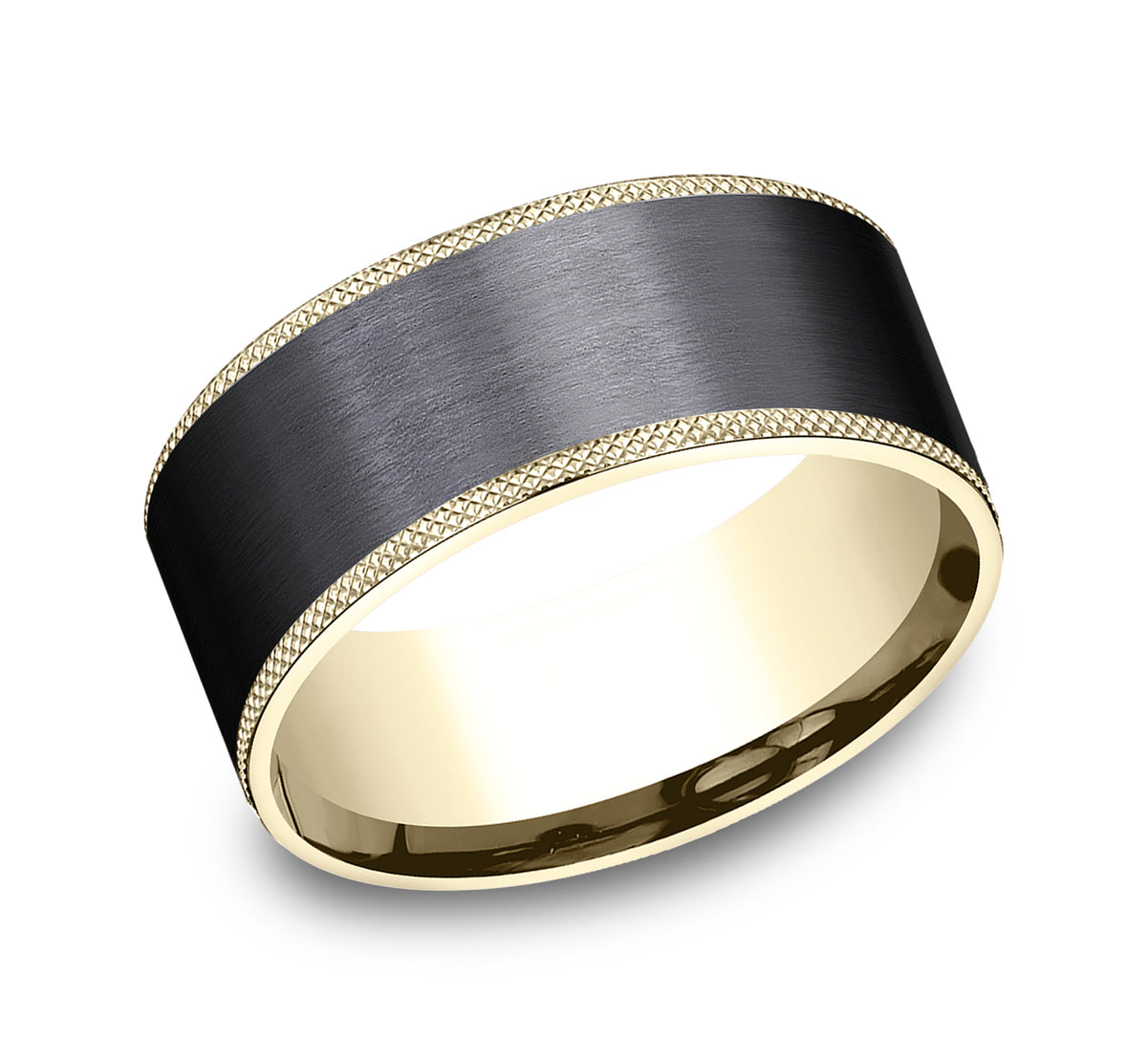 THE ROGUE 9mm 14K Yellow/Black Titanium Benchmark men's wedding band