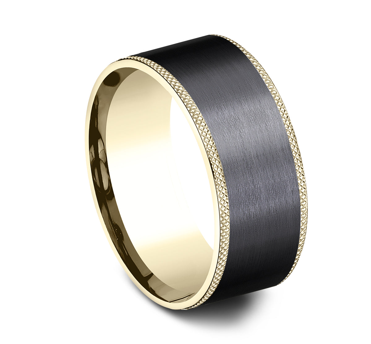 THE ROGUE 9mm 14K Yellow/Black Titanium Benchmark men's wedding band
