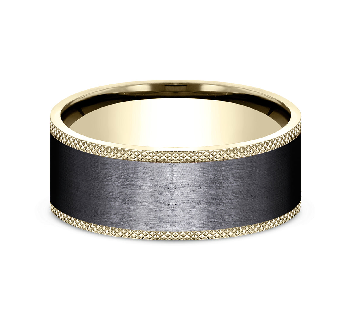 THE ROGUE 9mm 14K Yellow/Black Titanium Benchmark men's wedding band
