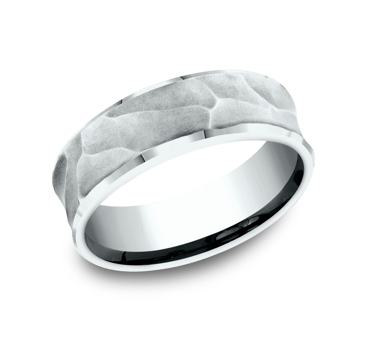 THE PHARAOH 7mm 14K White Benchmark men's wedding band