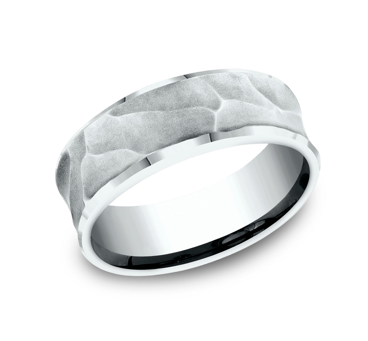 THE PHARAOH 7mm 14K White Benchmark men's wedding band