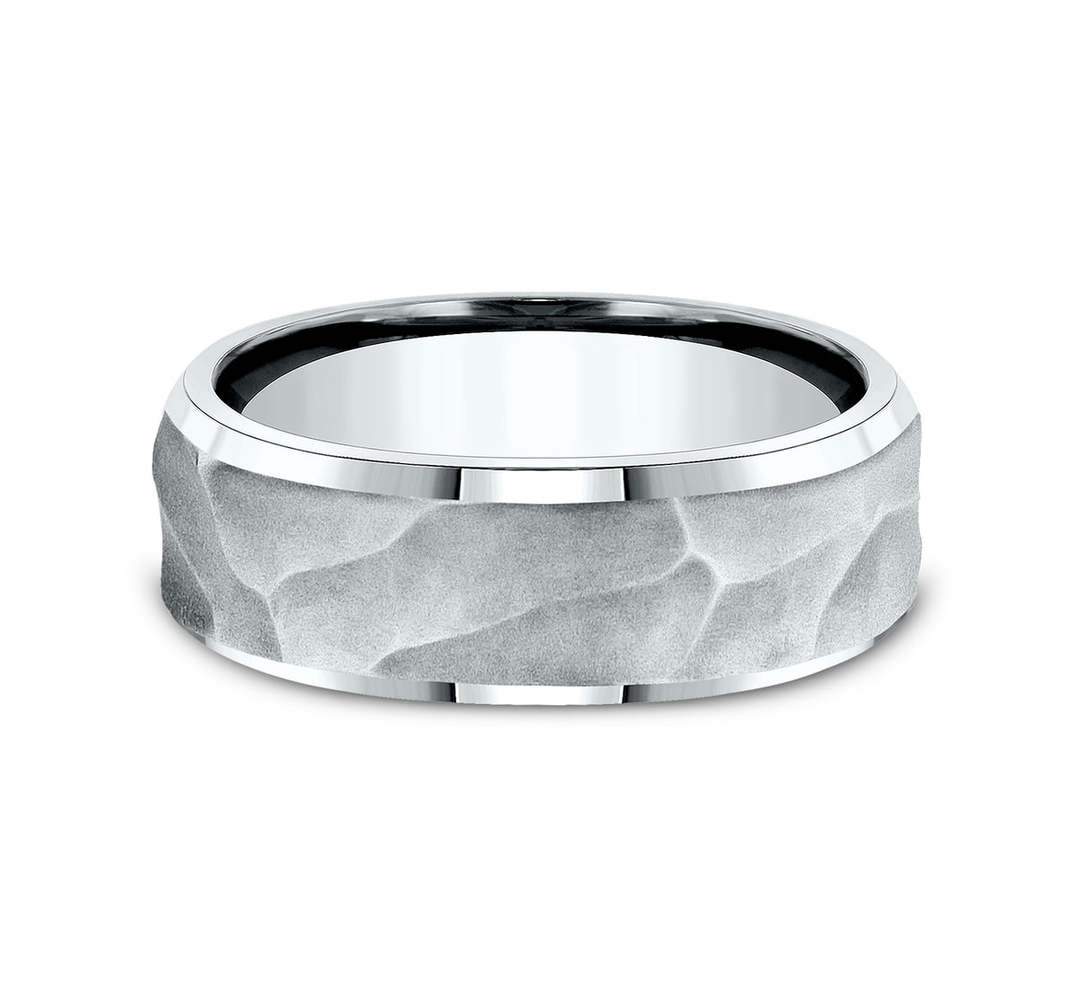 THE PHARAOH 7mm 14K White Benchmark men's wedding band