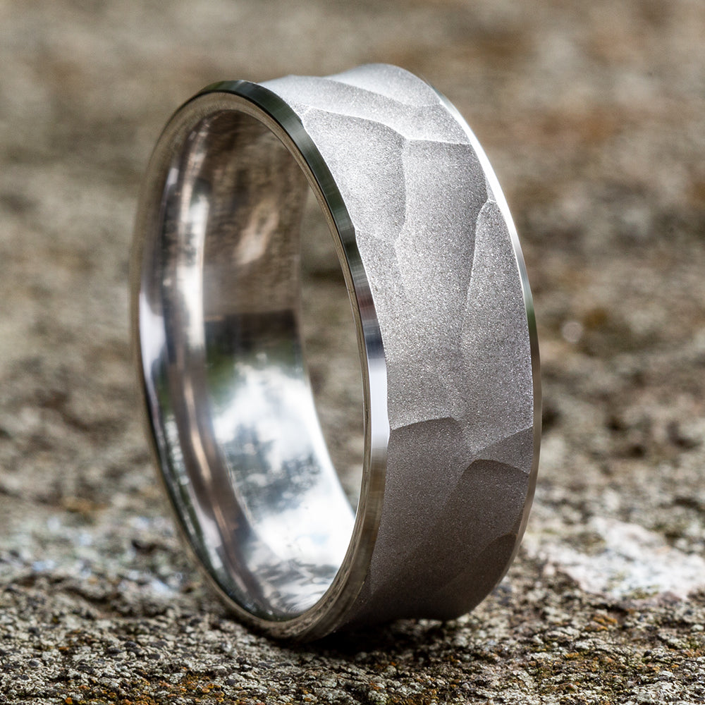 THE PHARAOH 7mm 14K White Benchmark men's wedding band