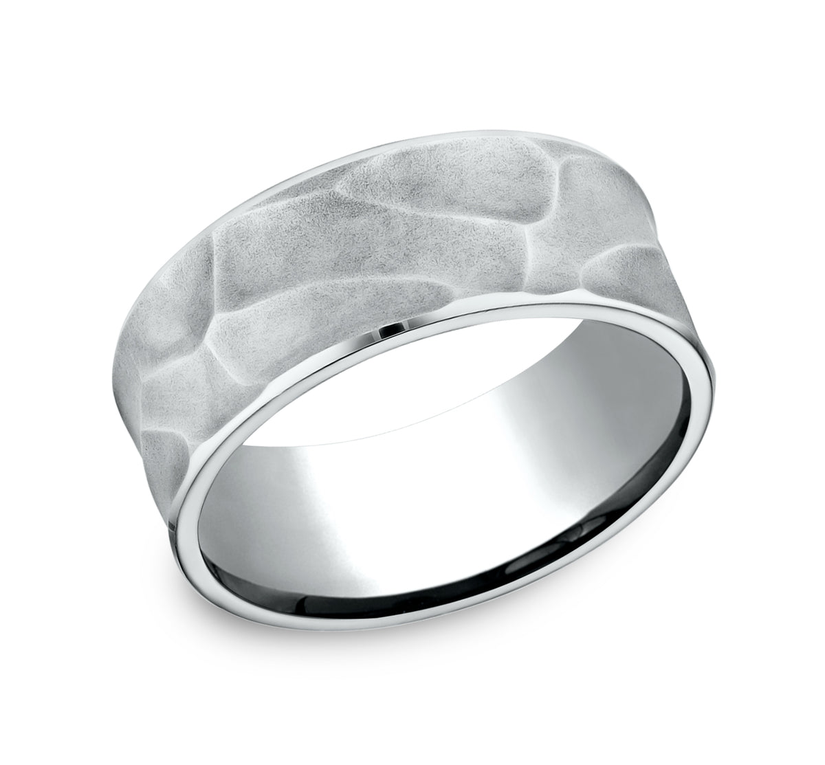 THE PHARAOH 7mm 14K White Benchmark men's wedding band