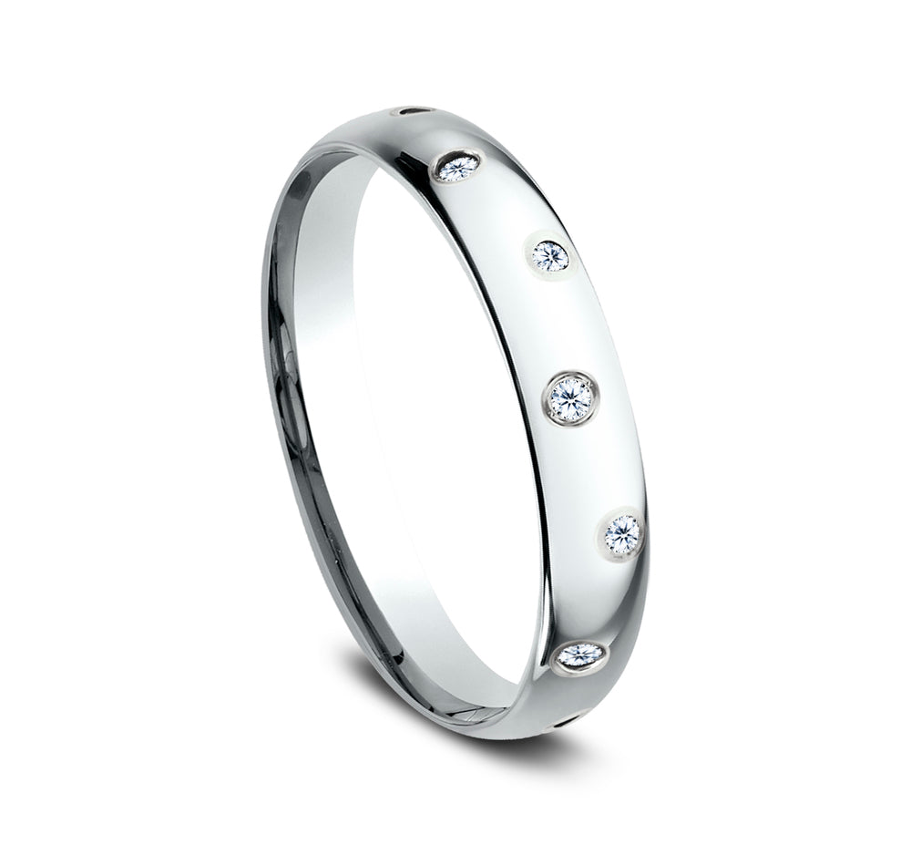 THE NOVA 3mm 14K White Benchmark men's wedding band