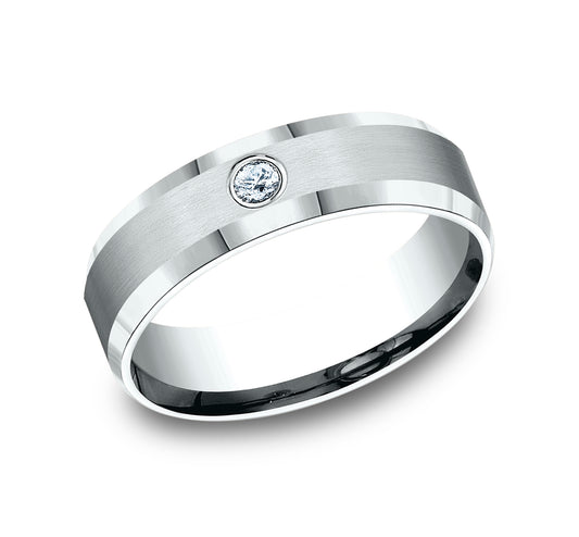 THE ALEXANDER 6mm 14K White Benchmark men's wedding band