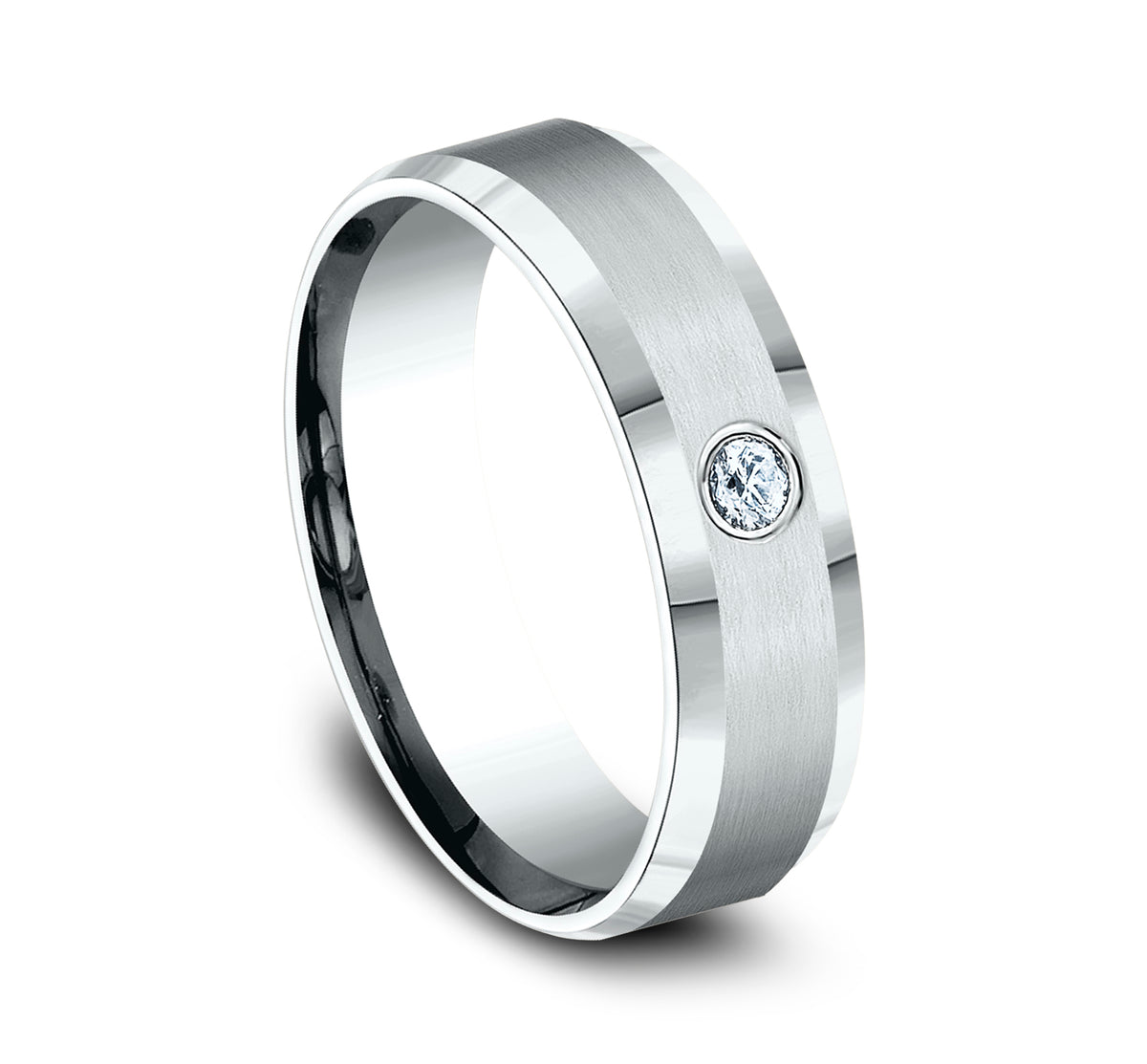 THE ALEXANDER 6mm 14K White Benchmark men's wedding band