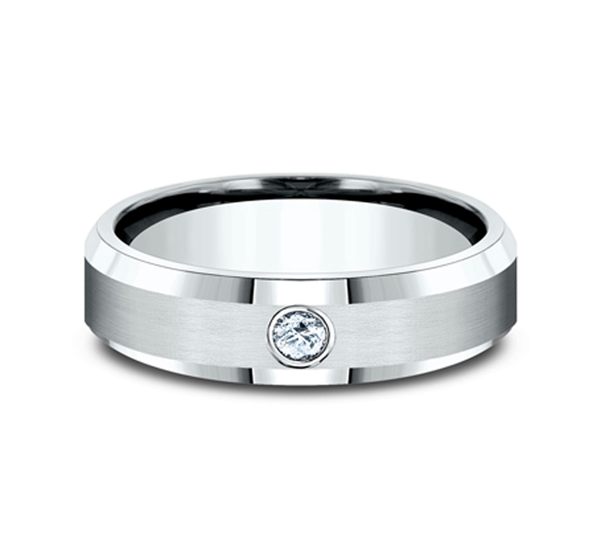 THE ALEXANDER 6mm 14K White Benchmark men's wedding band