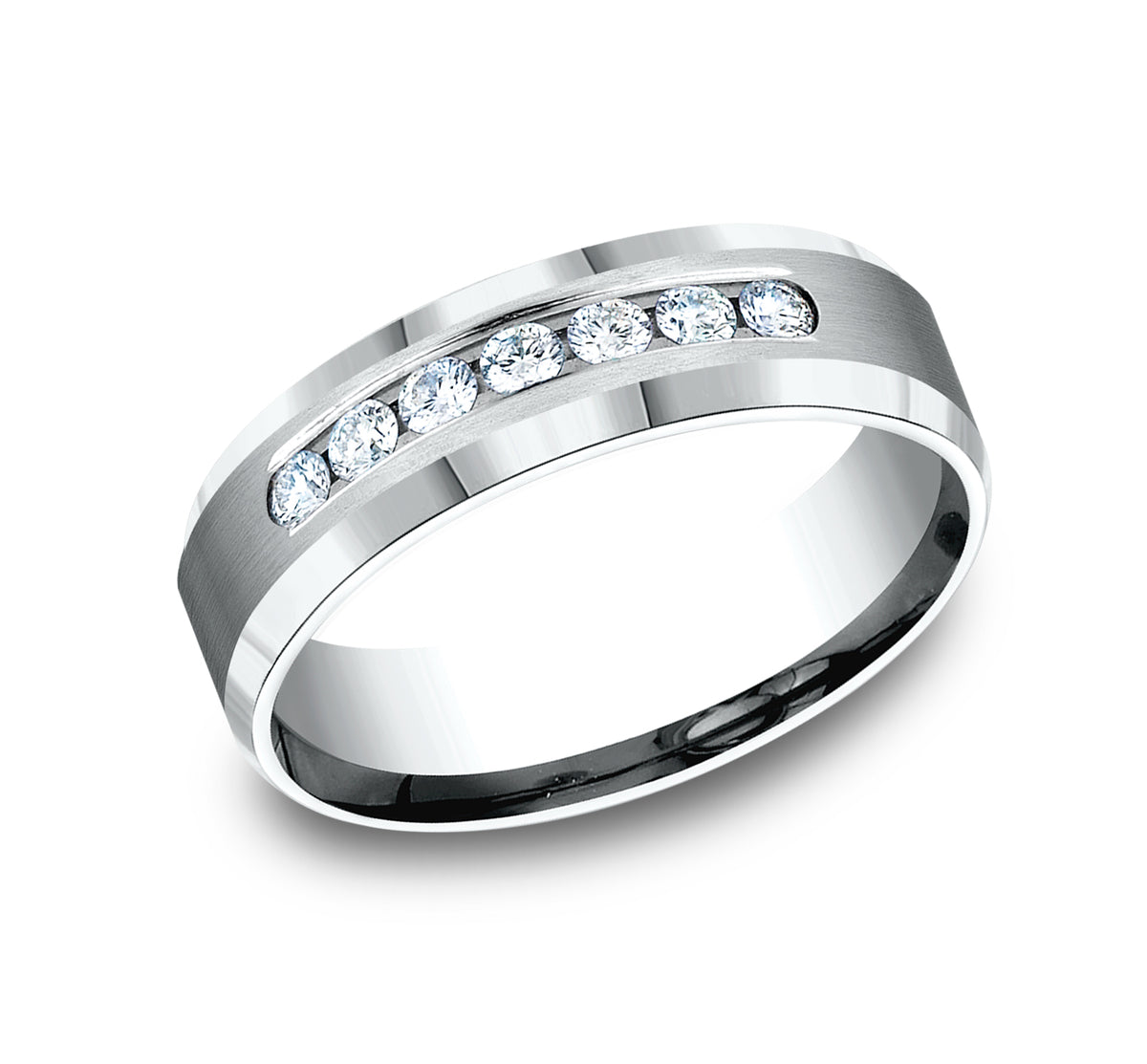 THE KAISER 6mm 14K White Benchmark men's wedding band