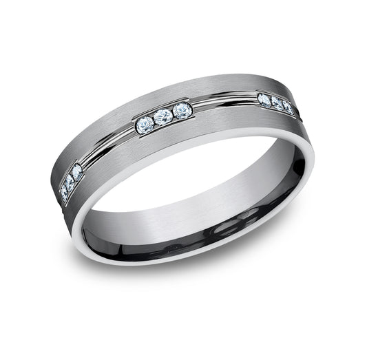 THE KING 6mm Tantalum Grey Benchmark men's wedding band