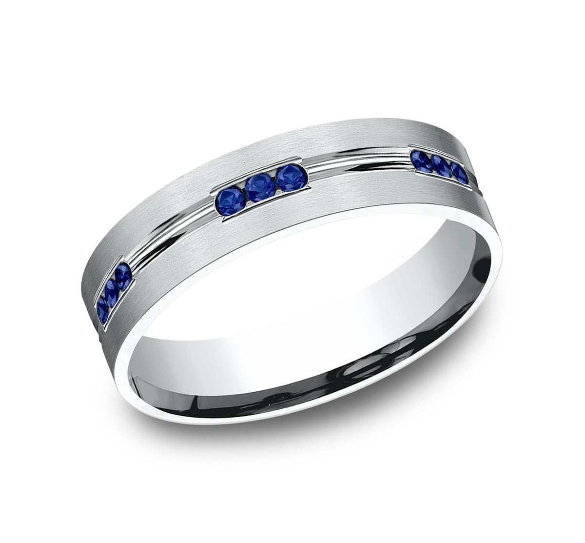 THE REGAL 6mm 14K White Benchmark men's wedding band