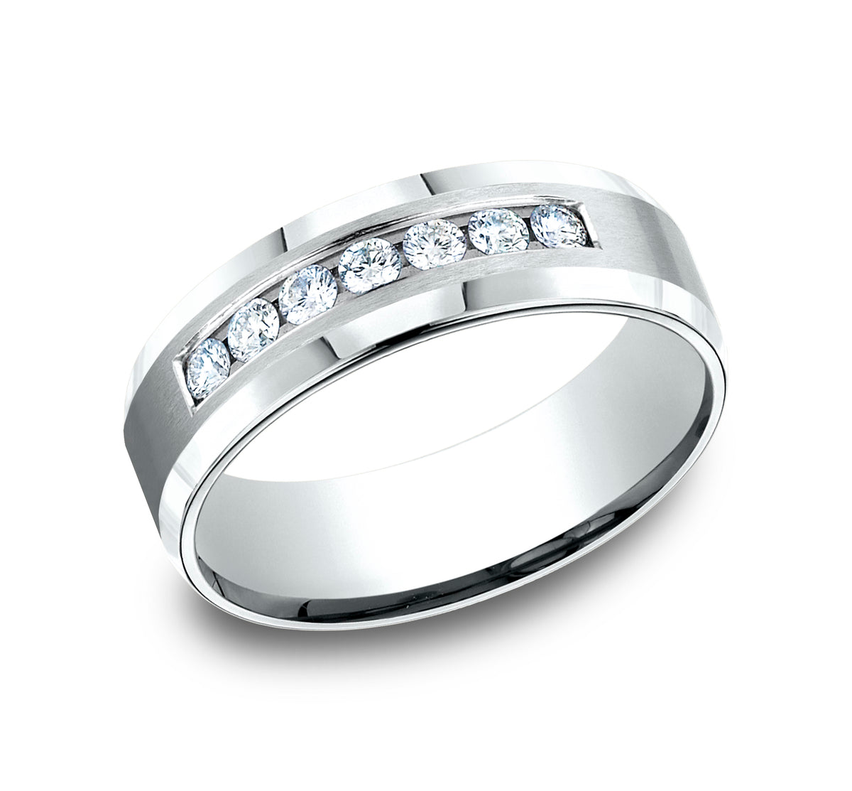 THE GENTLEMAN 7mm 14K White Benchmark men's wedding band