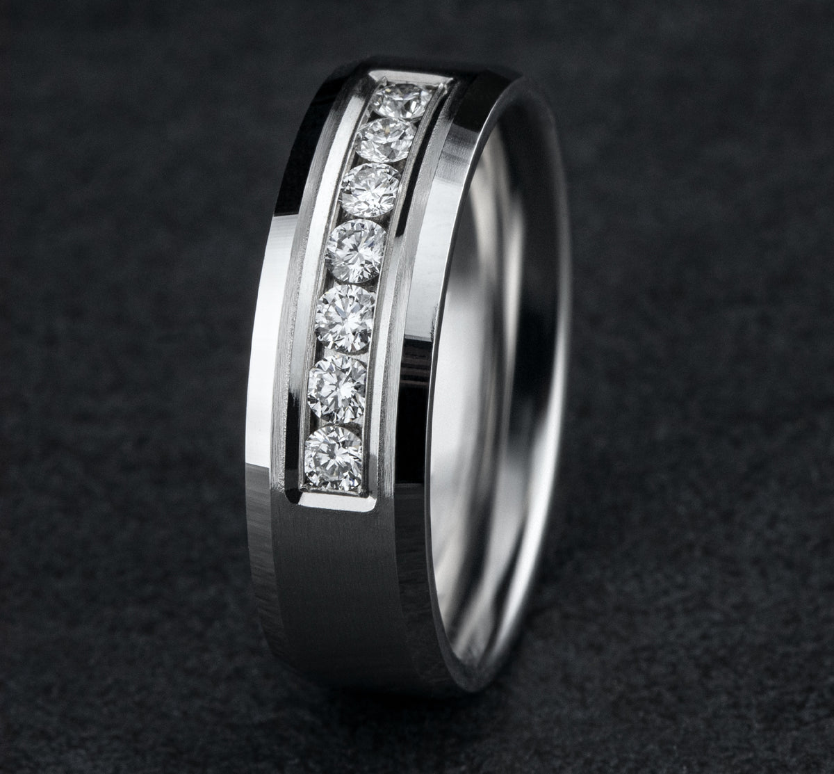 THE GENTLEMAN 7mm 14K White Benchmark men's wedding band