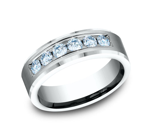 THE MONARCH 7mm 14K White Benchmark men's wedding band