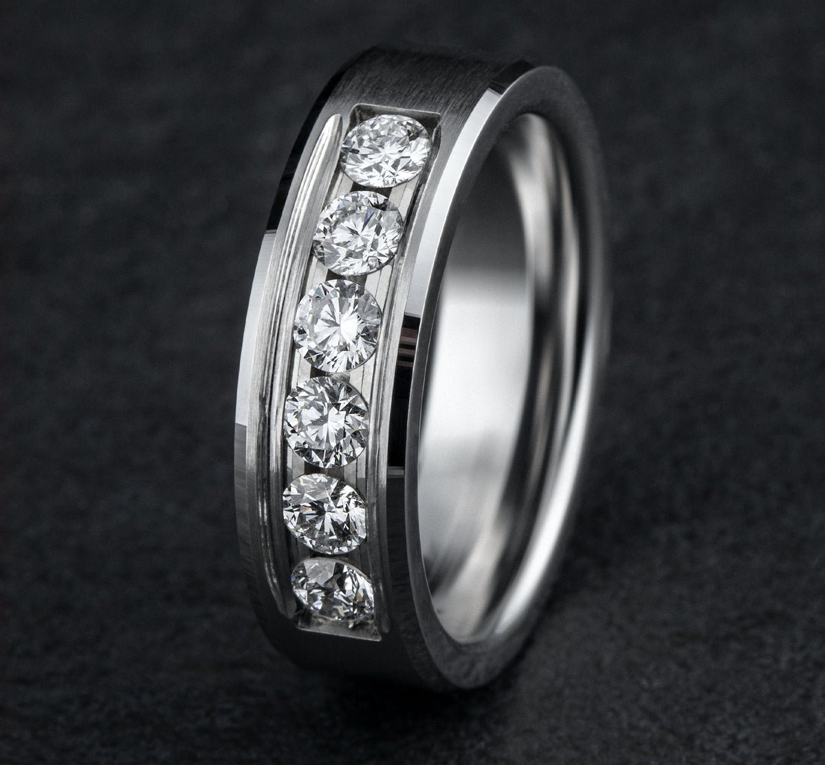 THE MONARCH 7mm 14K White Benchmark men's wedding band